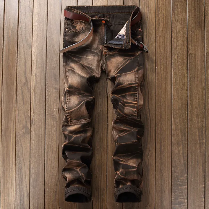 2020%20High%20Quality%20Men%20Casual%20Jeans%20Coated%20Slim%20Straight%20Pleated%20Biker%20Jeans%20Pants%20Male%20Denim%20Casual%20Pants%20Plus%20Size%2042%20-%20Image%202