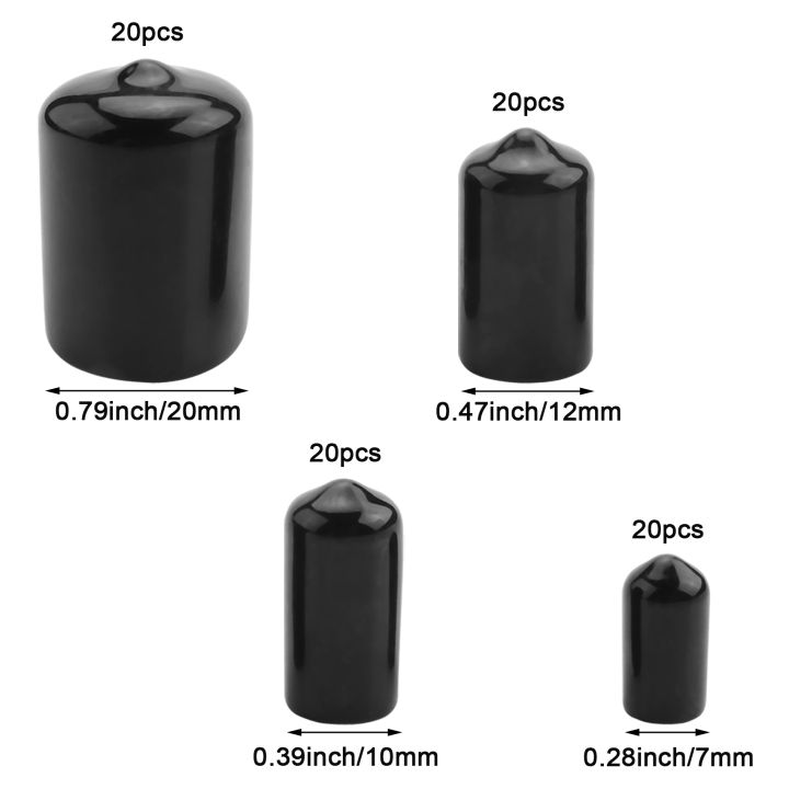 80%20Pieces%20Rubber%20End%20Caps%20Flexible%20Bolt%20Covers%20Screw%20Caps%20Thread%20Protectors%20in%204%20Sizes%201/4%20to%203/4%20Inch%20(Black)%20-%20Image%202
