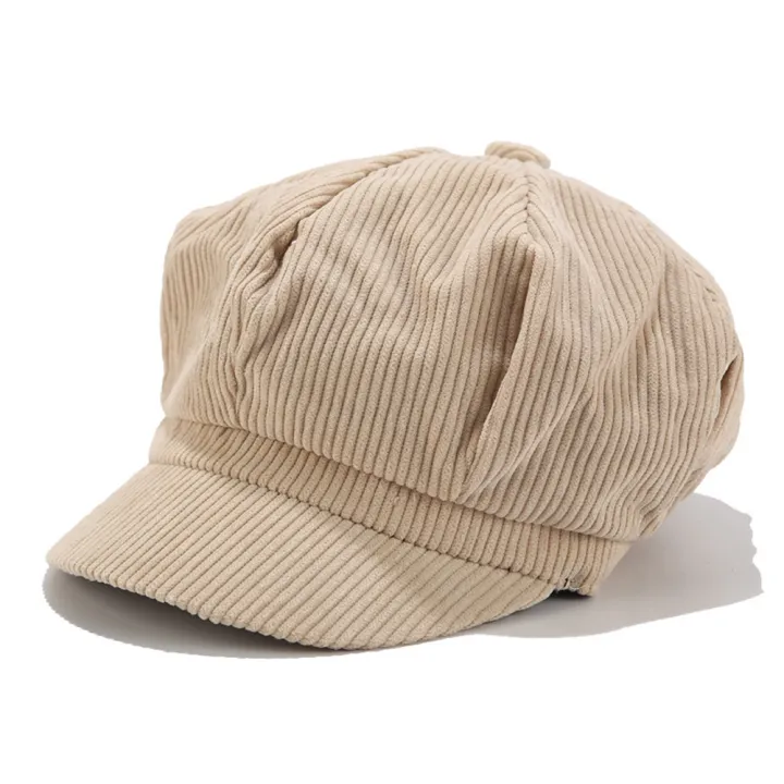 Ladies%20Womens%20Girls%20Corduroy%20Baker%20Boy%20Peaked%20Cap%20Winter%20Newsboy%20Hat%20-%20Image%209