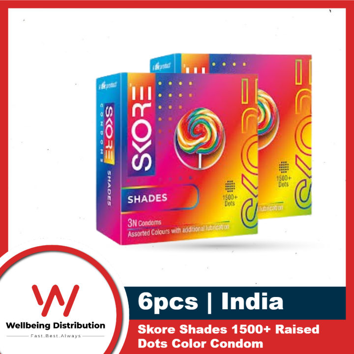 Skore Condom for Men Shades Assorted Colors 3pcs x 2 Pack | Extra ...