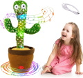Dancing Cactus Talking Toy, Cactus Plush Toy, Wriggle & Singing Recording Repeat What You Say, USB Chargeable, Educational Toys for Kids, Baby, & Children. 