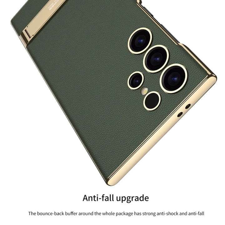 GKK%20Triumph%20Ultra-Thin%20Plain%20Leather%20Phone%20Case%20with%20Holder%20For%20Samsung%20Galaxy%20S24%20Ultra%205G%20-%20Image%204