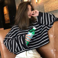 Woman's Tshirts spring/summer Korean style stripe long sleeve O neck loose sale Ladies tops tee shirt dropshipping ZBBA63.