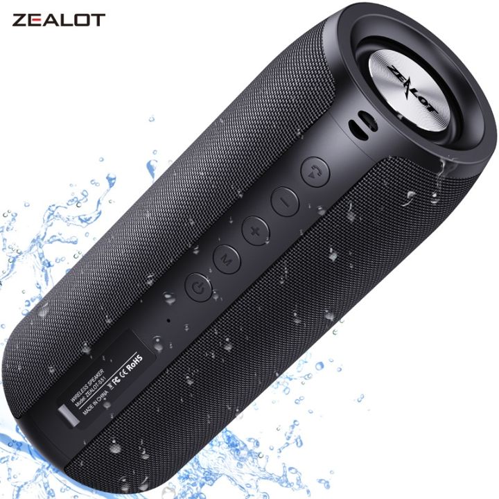 ZEALOT S51 TWS Portable Bluetooth Speaker Wireless Bass Subwoofer Waterproof Outdoor Speakers Boombox AUX TF Stereo
