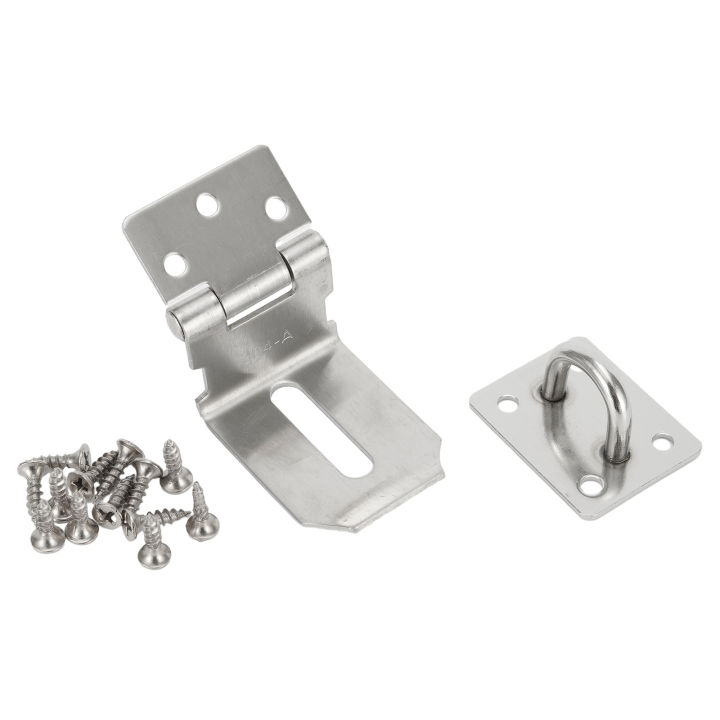 Stainless Steel Hasp 90 Degree Shed Latch Security Padlock Anti-Theft Door Latch Lock Hasp 3/4/5 Inch With Staple Home Hardware