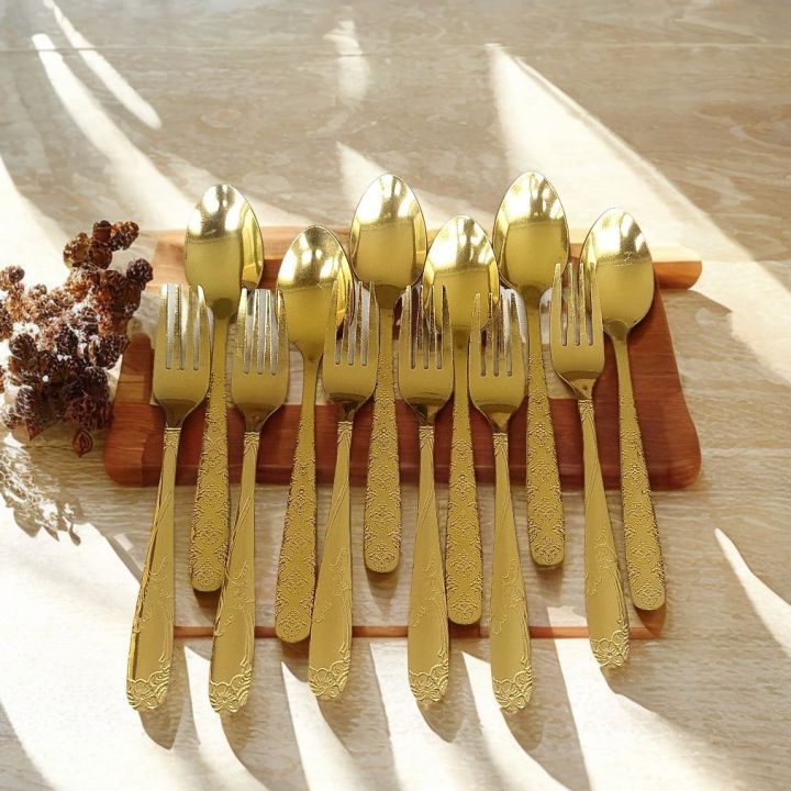 12%20Pieces%20Golden%20Stainless%20Steel%20Spoon%20Set%20-%20Add%20A%20Touch%20Of%20Luxury%20To%20Your%20Dining%20Table%20With%20This%20Golden%20Spoon%20Set%20-%20Image%204