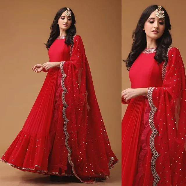 Red%20Georgette%20Embroidery%20Semi%20Stitched%20Perty%20Dress%20for%20Women%20-%20Image%204
