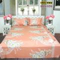 AC HOME TEX Cotton Fabric (সুতি কাপড়) Disital Printed 7 by 8 Feet Double King Size Bed Sheet With Two Matching Head Pillow Covers.. 