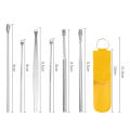 6 Piece ear Pick Set Portable ear Cleaner Set Leather Case With Stainless Steel. 
