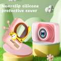 zpd Childrens cartoon selfie 2.0-inch IPS screen high-definition digital camera, portable camera with tethered silicone shell, educational toyInstant Cameras. 