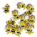 New 40 Pieces Wood Shapes Bee Embellishments for Scrapbooking Crafts Decorative Buttons Flatback Card Making Decoration. 