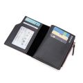Vintage Men PU Leather Wallet Short Slim Male Purses Money Credit Card Holders with Zipper Men Wallet Money Bag. 
