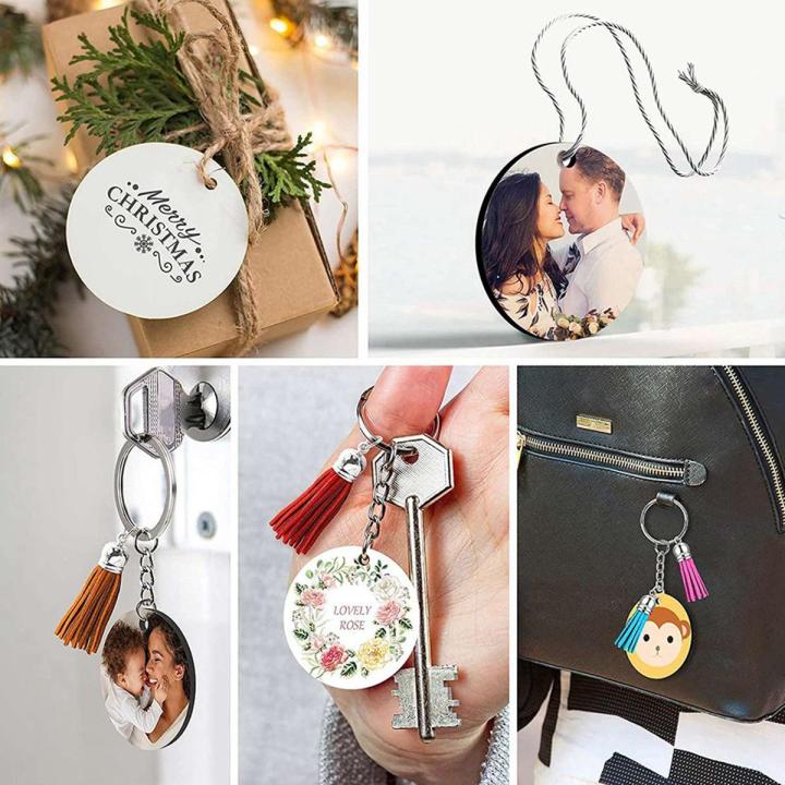 300PCS Sublimation Blanks Keychains Bulk, Keychains Ornament Set