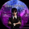 Wednesday Addams Round Cover Girl Birthday Baby Shower Backdrop Nevermore Family Party Circle Cylinder Cover Photo Booth Props. 