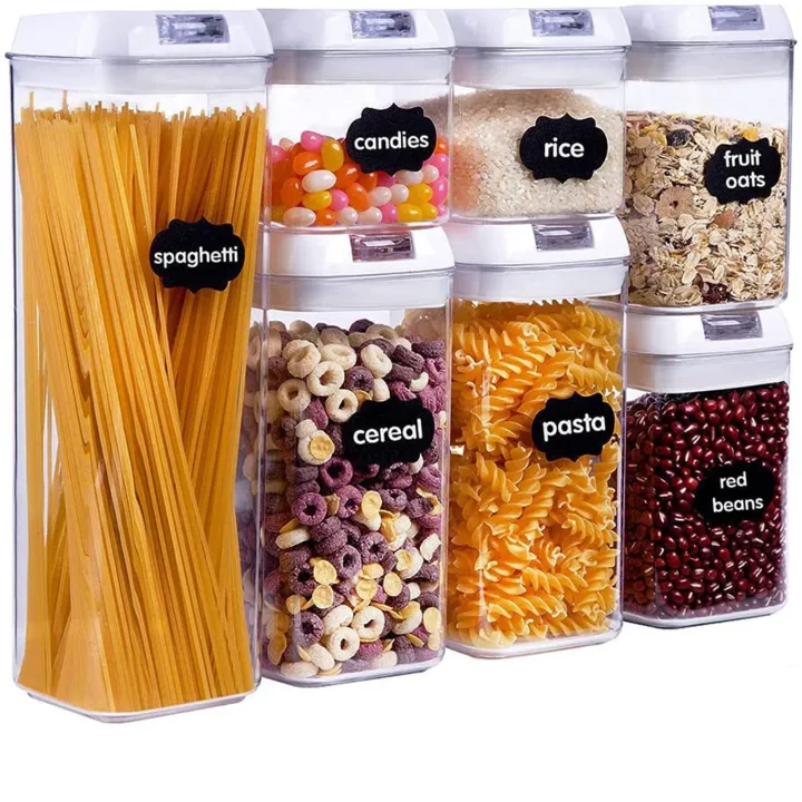 GC%207%20Piece%20Food%20Storage%20Container%20Set%20With%20Marking%20Pen,%20Sticker,%20Measuring%20Spoon%20Durable%20And%20Impact%20Resistant%20Airtight%20Clear%20Canisters%20For%20Kitchen,%20Pantry%20-%20Image%205