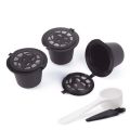 5 Reusable Capsules Refillable Coffee Capsule Filter with Coffee Machines with Coffee Spoon Brush.