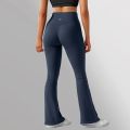 Flared Leggings Ribbed Crossover V Waist Women's Yoga Pants Control Tummy High Waist Wide Leg Pants Casual Flare Pants Female. 