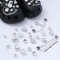 Cute Luxury Shoes Accesories Rhinestone Bling Croc Charms Metal Chain Croc Shoe Decorations Diy Buckle Pearl Shoes Flower New. 