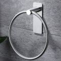 Towel Ring/Hand Towel Holder - Self Adhesive Round Towel Rack Hand Towel Bar for Bathroom, Stainless Steel Black. 