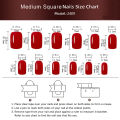 24 Pcs Medium Square Press On Nails Red Winter Warm Solid Color Nails Glossy Artificial Finger Manicure False Nails.