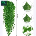 1 Pcs Artificial Ivy Red Maple Plastic Fake Leaves Garland 7ft Long Hanging Vine Leaf for Home, Garden, Wall, Balcony, Office, Party & Event Decoration.