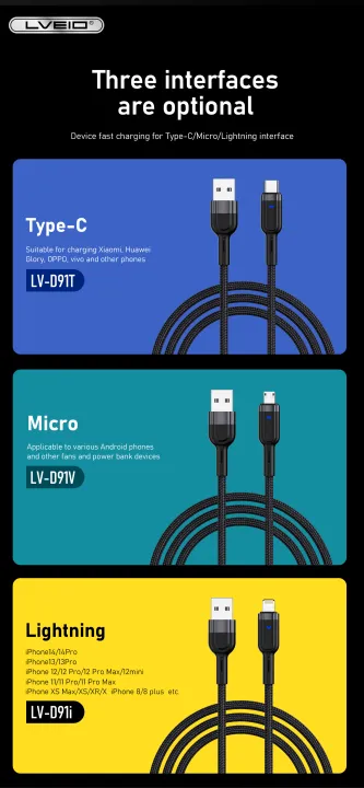 LVEIO%20LV-D91%20Type%20C%20Cable;%20LV-D91%20Micro%20%20Cable;LV-D91%20Lightning%20Cable%20-%20Image%209