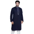 Soft Linen Fabric Blue Panjabi for Men | Premium Quality Comfortable Ethnic Kurta | Lightweight Breathable Summer Wear | Stylish Traditional Outfit for Eid, Wedding & Festive Occasions | Modern Fit Classic Design Panjabi for Smart & Elegant Look. 