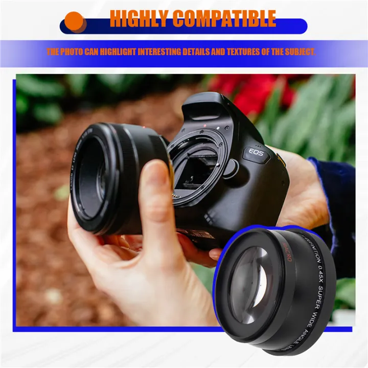 58MM%20Wide%20Angle%200.45x%20Converter%20Lens%20with%20Macro%20Close-Up%20Attachment%20for%20Rebel%20T6s,T6i,SL1,T5,T5i,T4i,T3,T3i,T1i,T2i,XSI,XS,,XT,70D,60D,60Da,7D,5D,1D%20-%20Image%206