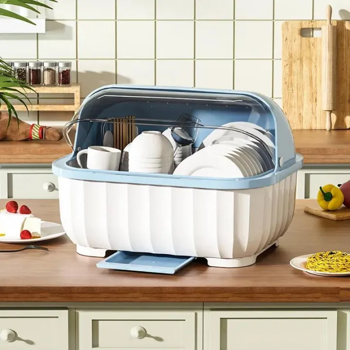 Dish%20Drying%20Rack%20Kitchen%20Utensils%20Drainer%20Rack%20with%20Folding%20Cover%20Cupboard%20Organizer%20Kitchen%20Storage%20Rack%20Countertop%20Dinnerware%20-%20Image%204