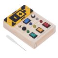 LED Light Button Switch Toy, Interesting Light Up Sensory Board Educational Noiseless Small Color Recognition for Girls for Travel.