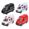 Fire Truck Hospital Rescue Ambulance Police Car ABS Cars Model Drop-resistant Openable Door Car Toys For Children Boys Gifts Luyo. 
