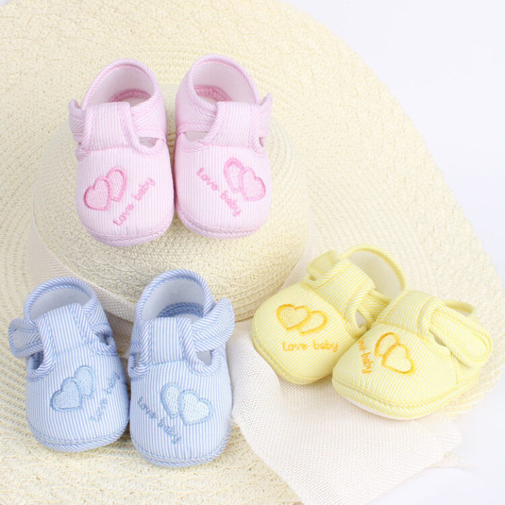 Cute Newborn Baby Flats Soft Cotton Walking Shoes For Baby Girls Boys