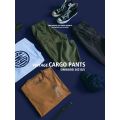 SIMWOOD Spring New Cargo Pants Men Garment Washed Vintage Drawstring Casual Trousers High Quality Brand Clothing.