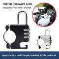 Universal Handlebar Fixed Anti-theft E-Bike Motorcycle Scooter Electric Bicycle Security Helmet Password Lock Cycling Supplies. 