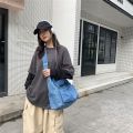 Denim Crossbody Bags for Women Japanese Style Unisex Casual Pocket Books School Bag for Students Shoulder Bags Large Jeans Bag. 
