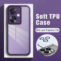 New Phone Case For OPPO Reno 11F Cover Camera Protection Semi Transparent Soft Silicone Shockproof with Lens Protector Films for OPPO Reno11 F Case.
