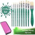 Mont Marte Oil Colour Hog Bristle Brush Set in Wallet 11pcs.