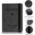 CLEANUX ZONE Passport Holder Cover Wallet RFID Blocking PU Leather Travel Document Holder, Card Case Travel Accessories for Women Men. 