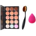 Full Coverage Concealer + Foundation Brush Makeup Set Cream Professional Contour Palette Professional Color Brush Sponge Puff. 