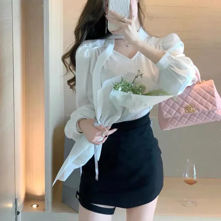 Spring%20New%20High-Grade%20Women's%20Clothing%20Light%20Mature%20Woman%20Shenfan%20Adult%20Lady%20like%20Woman%20Fried%20Street%20White%20Shirt%20All-Matching%20Top%20-%20Image%202
