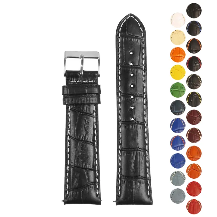 Leather%20Watchband%20Crocodile%20Leather%20Material%20Watch%20Band%20Wrist%20Strap%2020mm%2021mm%2022mm%20With%20Silver%20Stainless%20Steel%20Buckle%20-%20-%20Image%202