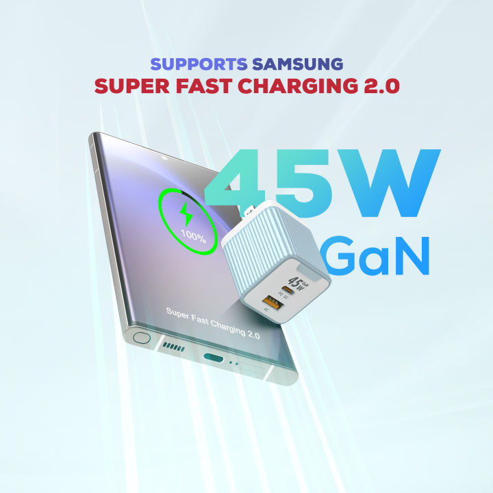 Teton%2045W%20GaN%20Charger%20Adapter%20USB%20C%20Fast%20Charger,%20Support%20Samsung%20Super%20Fast%20Charging%202.0,%20PD%20Compact%20Foldable%20Dual%20Wall%20Charger%20Block,%20for%20Samsung%20S23%20S22%20Ultra/Note%20iPhone%2015%2014%20-%20Image%202