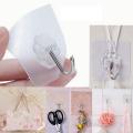 6 pcs Transparent Self Adhesive Bathroom Kitchen Door Wall Hooks. 