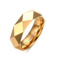 Faceted Wedding Band For Men,Mens Tungsten Carbide Rings, Polished Beveled Edge Comfort Fit. 