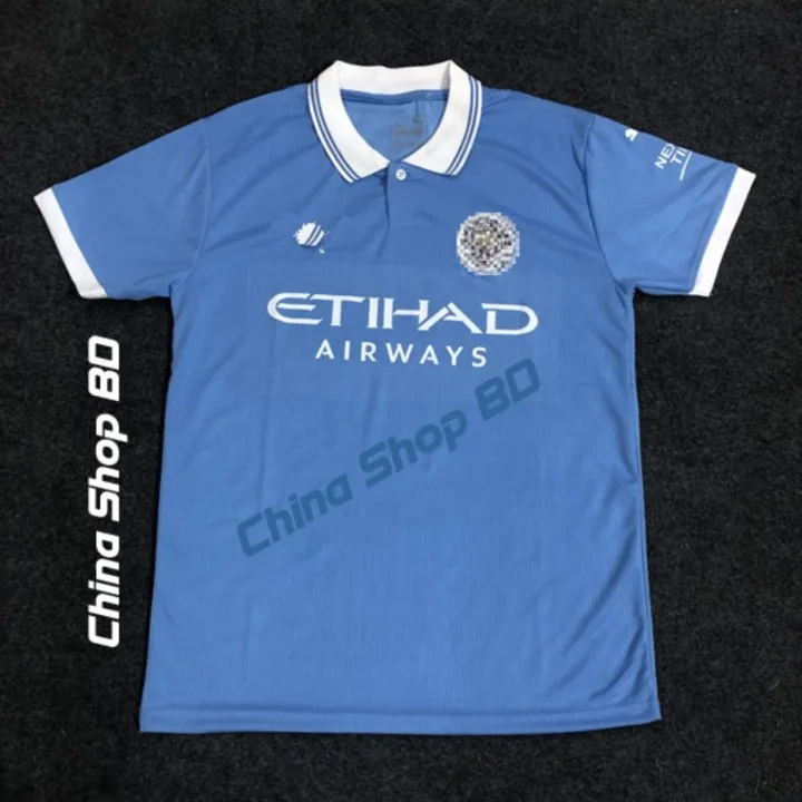 Manchester%20City%20Home%20Polo%20Blue/White%20Football%20Jersey%20Half%20Sleeve%20-%20Image%202
