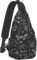 Sling Backpack Cute Cartoon Illustration Colorful Rainbow Giraffe for Men Boys Multipurpose Crossbody Shoulder Bag. 