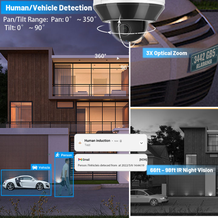 Vikylin%206MP%202.8-8mm%203X%20Zoom%20PTZ%20Dome%20Security%20IP%20Camera%20For%20Hikvision%20Compatible%20POE%20With%20MIC%20Human%20Vehicle%20Detection%20Home%20CCTV%20-%20Image%206