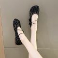 Loafers Mesh Yarn 2022 New Summer Hollow Breathable Shoes Fashion Casual Lace-up Bow Ladies Flat Shoes. 
