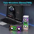 V8 Transparent Mecha Speaker Subwoofer Wireless Bluetooth RGB TWS Speaker. 