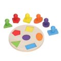 Geometric Shape Board, Wood Shape Sorting Puzzle Skill Development Multi Shape Interactive for Toddlers for Preschool. 